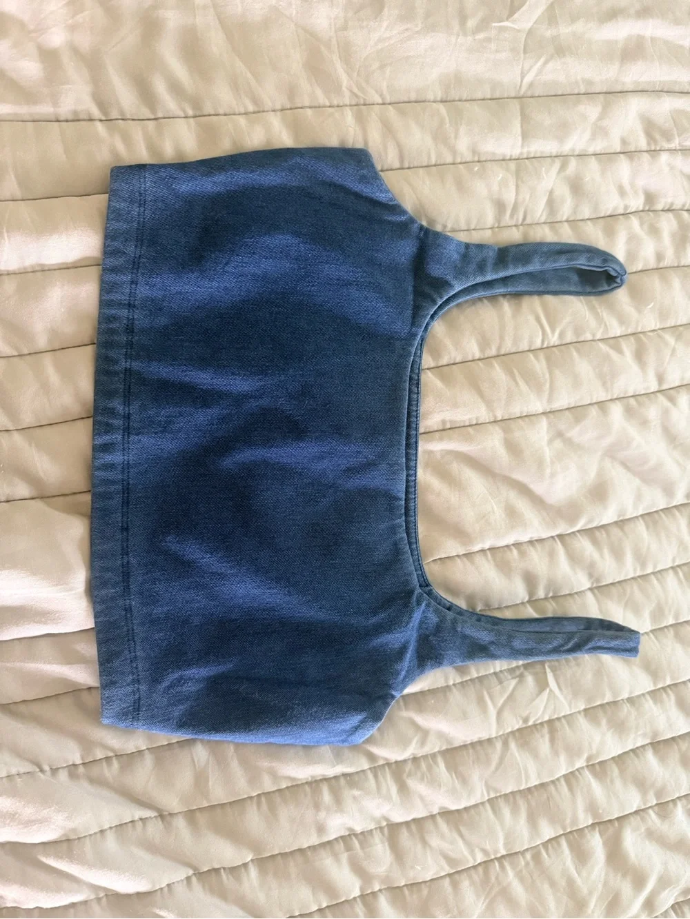 Susana Monaco Denim Blue Crop Top & Mini Skirt SET Small $255 Retail. *SET*